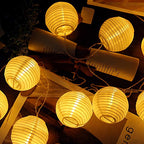 Cobus CozyHome Lantern String Lights Outdoor - 20 Lantern LEDs & 23 ft with 8 Modes | Warm White Outdoor Lampion String Lights Electric Lighting 23 ft Christmas Light - size: Plug - 20 Lanterns - Remote Control