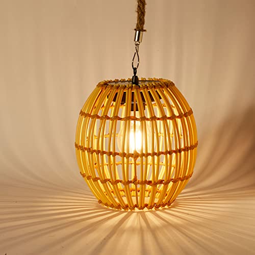 Livinlarge Hanging Solar Lantern Outdoor Waterproof, Large Solar Rattan Lantern Outdoor with Twine Handle, Bright Outdoors Hanging Lights with Edison Bulb for Garden Patio Yard Decoration - style: Solar Lantern