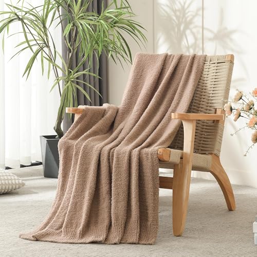 JOOJA Dusty Rose Throw Blanket for Bed, Super Soft Knit Blankets, Cozy Fleece Fuzzy Fluffy Plush Chenille Throws Blanket for Couch, Sofa, Blush Pink, 60 x 80 inches - color: Dusty Rose, size: 60x80