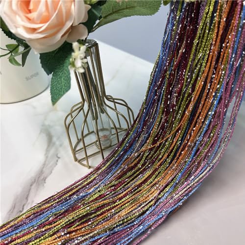 ave split Decorative Door String Curtain Wall Panel Fringe Window Room Divider Blind Divider Tassel Screen Home 100cm*200cm (Old Colorfull) - color: Old Colorfull