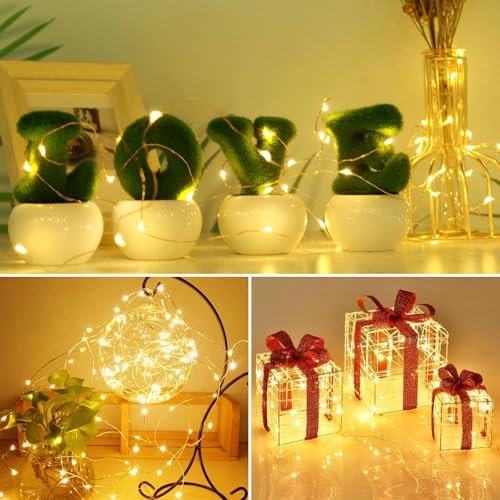 kolpop 24 Pack LED Fairy Lights Battery Operated with 3 Modes, Mini Twinkle String Lights Battery Powered Waterproof for Christmas Mason Jars Party,Warm White - color: Warm White, size: 24 Pack