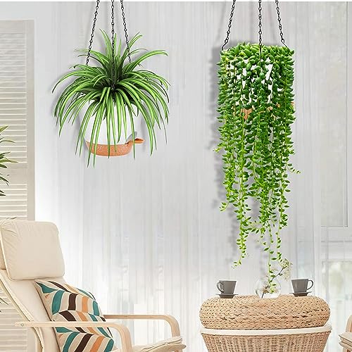 GARDIFE hanging planter, 8 inch hanging planters for indoor. outdoor plants , Self watering plant pot, 2 Pack Large self watering hanging planter (8-White, 8 inch) - color: 8-white, size: 8 inch
