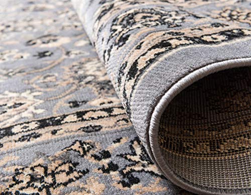 Unique Loom Sialk Hill Collection Area Rug - Washington (2' 2" x 8' 2" Runner Gray/Black) - color: Gray/Black, size: 2'2" x 8'2" (Runner)