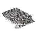 DII Textured Acryllic Woven Throw, Farmhouse Fringe Blanket, 50x60, Black/White - color: Black/White