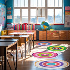 Tinideya 12 Pcs Kids Carpet Circle Seats for Class 16 Inch Round Classroom Rug Back to School Floor Cushions Soft Educational Mat Non Slip First Day of School Learning Playing Areas(Vivid) - style: Vivid