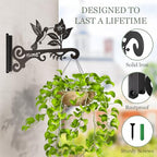 Metal Plant Hooks (2-Pack) - Decorative Wall Hangers with Bird Design for Indoor & Outdoor Use - Hanging Brackets for Plants, Flower Baskets, Bird Feeders, Lanterns - Patio, Garden, Home Decor - style: 2 Pcak Bird
