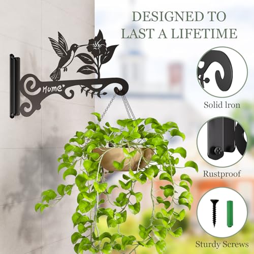 Metal Plant Hooks (2-Pack) - Decorative Wall Hangers with Bird Design for Indoor & Outdoor Use - Hanging Brackets for Plants, Flower Baskets, Bird Feeders, Lanterns - Patio, Garden, Home Decor - style: 2 Pcak Bird