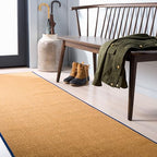 Martha Stewart SAFAVIEH x Collection Area Rug - 2'3" x 8' Runner, Natural & Navy, Sisal & Jute, Ideal for Living Room, Hallway, Foyer, Entryway, Bedroom (MSR9501D) - color: Natural/Navy, size: 2'3" x 8' (Runner)