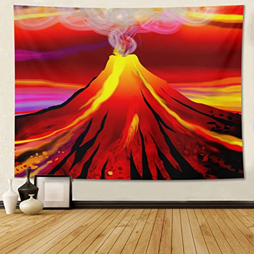 Volcano Eruption Tapestry 60" X 40" Wall Hanging Party Decorations Home Decor For Bedroom Living Room Dorm (150 X 100cm) - color: Volcano Eruption, size: 60"L x 40"W