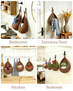 6 Pack Boho Wall Hanging Fruit Baskets, Kitchen Hanging Fruit Basket with 6 Pcs Hooks, Handwoven Teardrop Home Storage for Fruits, Vegetable, Potato