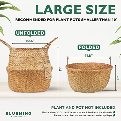 Plant Basket – Olive Tree Pot for Indoor Fake Trees, 9-10 Inch Woven Wicker Planter Baskets for Faux Artificial House Plants (Original, Large) - color: Original, size: Large