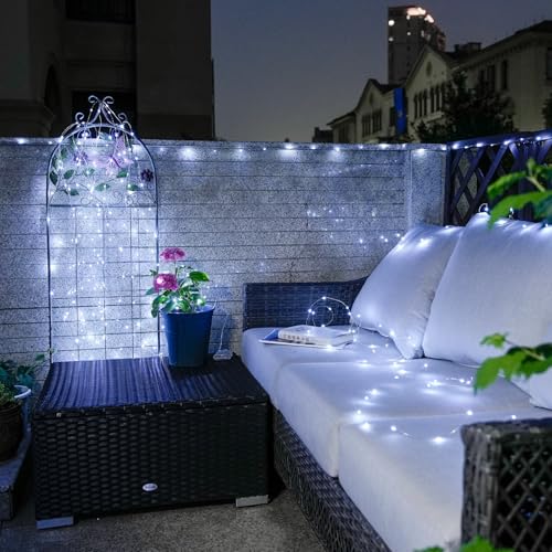 JMEXSUSS 200 LED White Fairy Lights Plug in, 66 ft Christmas Light Outdoor Waterproof with 8 Modes, Twinkle Lights for Christmas Tree Decor Decor - color: White, size: 66FT 200LED