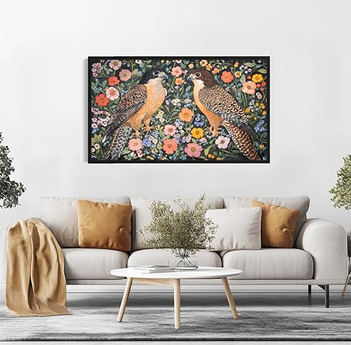 Falcons William Morris Wall Art Poster Prints, Vintage Flowers Tapestry, Floral Decor for Living Room, Bedroom, Office, Bathroom AA12 (Falcons, 24 x 48 inches (1 Panel), Unframed) - color: Falcons, size: 24 x 48 inches (1 Panel)