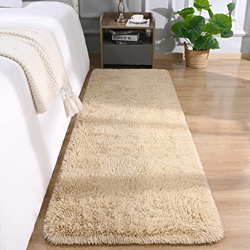 DETUM 2x3 Rug Small Beige Rug Fluffy Rugs for Bedroom Kicthen Entryway Hallyway Washable Area Rug Super Soft Throw Carpet Plush Rugs for Kids, Light Tan - color: Light Tan, size: 2 x 3 feet