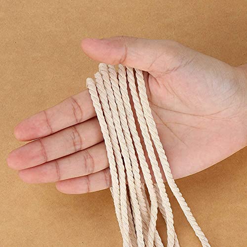 Macrame Cord 10mm x 33Yards (99Feet), Natural Cotton Macrame Rope - 3 Strands Twisted Macrame Cotton Cord for Wall Hanging, Plant Hangers, Crafts, Gift Wrapping and Wedding Decorations - color: Natural Color, size: 10mm x 33yards
