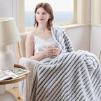 NEWCOSPLAY Super Soft Throw Blanket Black and White Premium Silky Flannel Fleece 3D Ribbed Jacquard Lightweight Bed Blanket All Season Use (Black and White Ribbed, Throw(50"x60")) - color: Black and White Ribbed, size: Throw(50"x60")