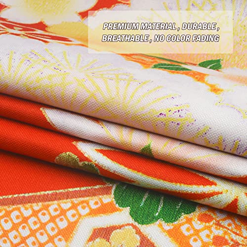 LIGICKY Japanese Style Doorway Curtain Noren Cotton Linen Retro Flowers Printed Window Treatment Hanging Door Tapestry for Home Decoration 33.5" Width x 70.9" Long, Colourful - color: Retro Flowers, size: 33.5"W x 70.9"L (Pack of 1)