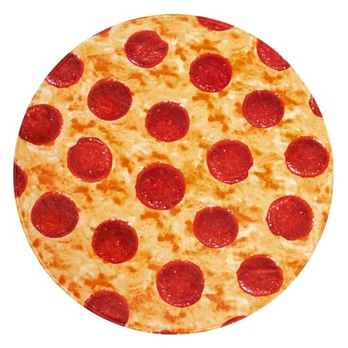 CASOFU Pizzas Blanket, White Elephant Gifts for Adults Teens Kids Men Women, 285 GSM Soft and Comfortable Flannel Realistic Food Blanket Funny Birthday Gag Gifts for Boys and Girls(Flaming, 47 inches) - color: Flaming, size: 47 inches