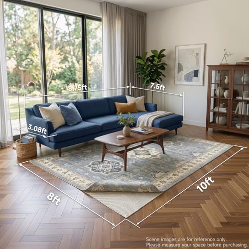 Veken Non Slip Rug Pad Gripper 8 x 10 Feet Extra Thick Pads for Any Hard Surface Floors, Keep Your Rugs Safe and in Place, Under Carpet Anti Skid Mat - size: 8' x 10' (Rectangular), style: White