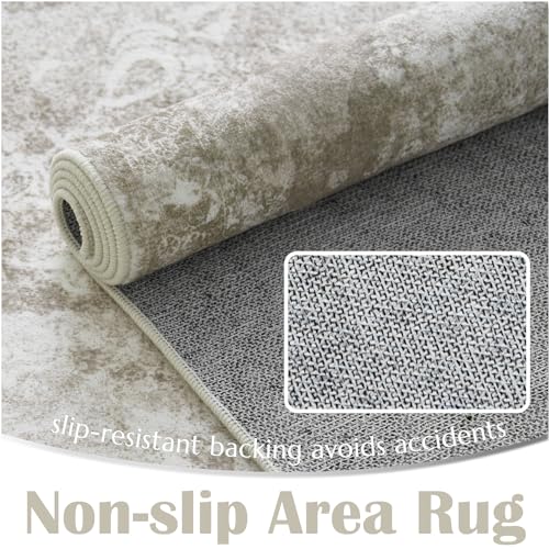 jinchan Floral 2x3 Rug for Entryway - Vintage Washable Area Rug Ultra-Thin Low Pile Soft Small Non-Slip Distressed Indoor Doormat Accent for Entrance Kitchen Bedroom Bathroom (2x3ft, Brown) - color: Fairyland Brown, size: 2' x 3' (Buttery Soft)