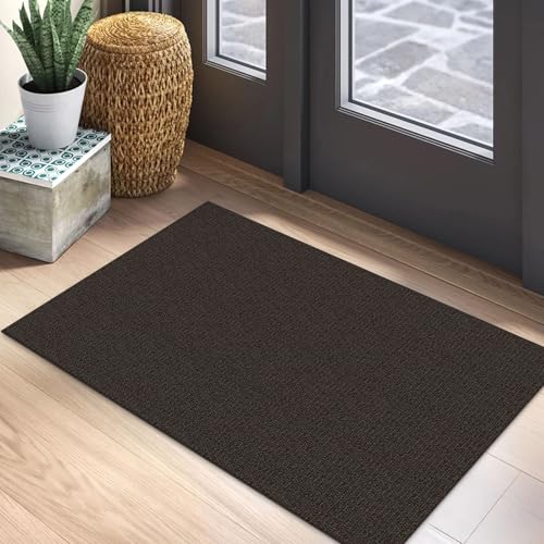 EARTHALL Small Area Rug 2x3 Ft Washable Rugs for Entryway Non Slip Braided Throw Rugs Door Mat Indoor Outdoor Entrance Cotton Woven Carpet for Kitchen Foyer Front Door, Taupe/Coffee - color: Taupe/Coffee, size: 2' x 3' (Rectangular)