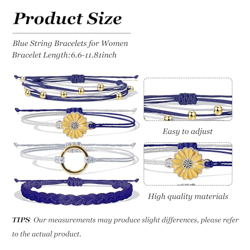 choice of all String Bracelets for Women Boho Wave Surfer Beach Wear Cute Bracelets Set Summer Friendship Jewelry Accessories Beach Stuff - color: B4：blue bracelet
