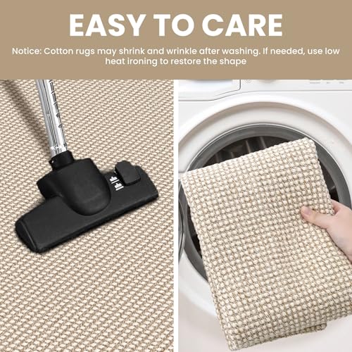 IOHOUZE Small Area Rug 2x3 Washable Woven Rugs for Entryway Non Slip Rubber Backed Front Door Rugs Indoor Doormat Throw Rug Floor Carpet for Entrance Kitchen, Cream/Beige - color: Cream/Beige, size: 2' x 3' (Rectangular)
