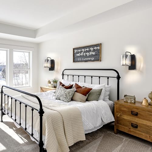 Grneric Crystal Wall Sconces,Black Sconce Wall Light Fixtures Modern Sconces Wall Lighting Single Indoor Wall Sconce for Living Room Bathroom Hallway Stairway Bedroom 10 Inch - color: Crystal Glass Sttyle