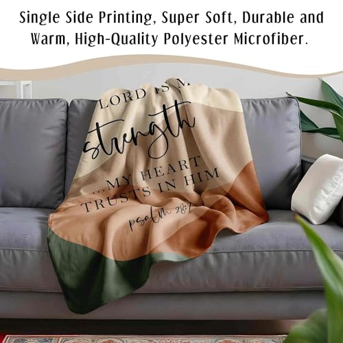HIWX Boho Christian Blanket, The Lord is My Shepherd Bible Verse Abstract Mountain Throw Blanket for Home Bedroom Living Room Couch Bed Decor, Christian Gifts for Women, 30x40 Inches - color: Strength, size: 30“L x 40”W