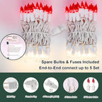 LAMPHOME 100 Count Red Clear Valentine Lights, Connectable 20ft Valentine Room Lights, Plug in Pink Christmas String Light Indoor Outdoor for Christmas Bedroom Valentines Party - color: Red and Clear-White Wire