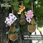 Handmade 100% Thai Bamboo Hanging Orchid Basket – 4 Inch, 5 Inch, 6 Inch (Triple Set) - color: 4 Inch, 5 Inch, 6 Inch - Triple Set