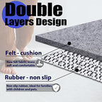 Non Slip Rug Pad Grippers - 2x10 Ft, 1/4" Thick, Felt + Rubber Double Layers Area Carpet Mat Tap, Provides Protection and Cushioning for Hardwood or Tile Floors - size: 2'X10', style: Felt + Rubber- 1/4" Thick