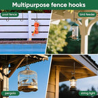 ESFUN 6 Pack 2 x 6 inch Fence Hooks Patio Hooks Brown Powder Coated Steel Hangers fits Easily for Vinyl Fences Indoor & Outdoor Hanging Lights, Plants & Planters, Bird Feeder, Pool Equipment