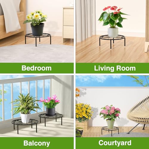 bussdis 10.24IN Short Plant Stand-Heavy Duty Flower Pot Stand, Potted Plant Holder, Anti-rust Metal Plant Pot Shelf for Room Indoor and Outdoor Courtyard, Gardens.