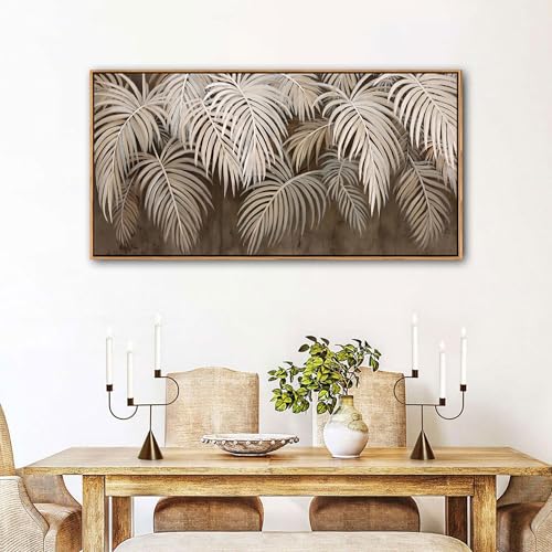 Boho Wall Art - Modern Minimalist Brown Canvas Artwork,Neutral Pictures for Living Room Textured Large Wall Art for Bedroom Wall Decor Framed Paintings 20×40IN - color: Brown, size: 40"L x 20"W