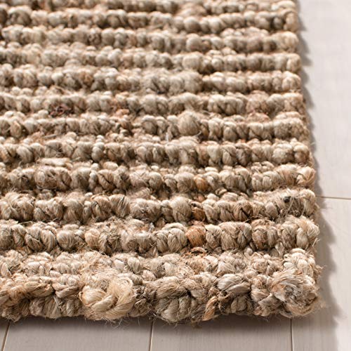 SAFAVIEH Area Rug 2x3 - Natural Fiber Collection - Natural & Grey, Handmade Jute, Farmhouse Style, Chunky Textured Thick Pile (NF447M) - color: Natural/Grey, size: 2' x 3' (Rectangular)
