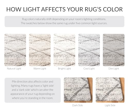 SAFAVIEH Hudson Shag Collection Accent Rug - 2' x 3', Grey & Beige, Modern Trellis Design, Non-Shedding & Easy Care, 2-inch Thick Ideal for High Traffic Areas in Foyer, Living Room, Bedroom (SGH281J) - color: Grey/Beige, size: 2' x 3' (Rectangular)
