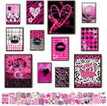 KBKBART Mcbling Y2k Room Decor Aesthetic, 12 Pcs Trashy Y2k Posters and 50 Pcs Y2k Sticker for Teen Girl's Bedroom, Early 2000s Room Decor, Hot Pink Wall Art Aesthetic Pictures, Emo Baddie Prints Wall Collage for Dorm Bedroom Apartment Decor (UNFRAMED) -