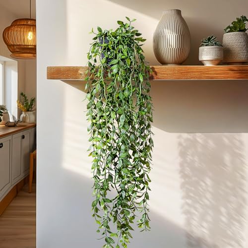 Artificial Hanging Plant 2 Pcs Faux Plant Ivy Vine Faux Eucalyptus Vines Fake Potted Greenery for Wall Living Room Home Shelf Office Bathroom Outdoor Indoor Decor (Type 1) - color: Type 1