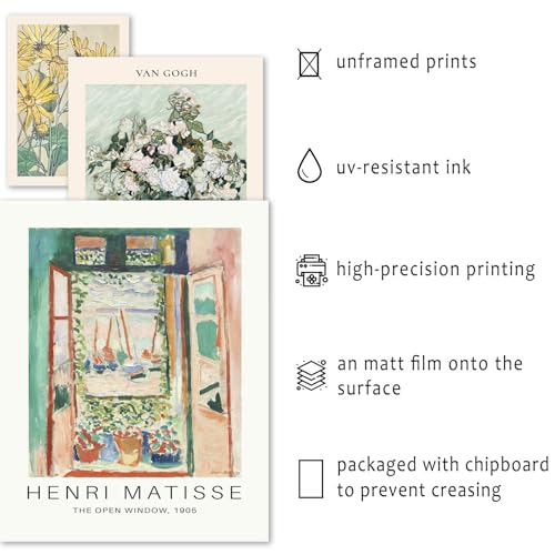 ANERZA 16 PCS Sage Green Wall Art Decor, Matisse Wall Prints for Bedroom, Abstract Posters for Room Aesthetic, Wall Collage Kit Pictures for Living Room, Eclectic Boho Vintage Dorm Gallery Home Decor - color: Sage green, size: 11"x14" Unframed