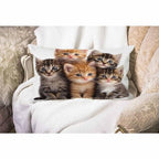 Smooffly Cute Cats Farmhouse Oblong Rectangle Kittens Family Cats Decorative Throw Pillow Case,12"x20" inch - color: Swn06