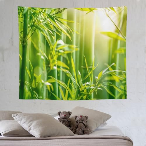 HZOHNAGO Bamboo Tapestry Bamboo Leaf Sunshine Nature Printed Wall Tapestry Painting Wall Hanging for Bedroom Living Room Dorm 60" W x 50" H - color: Bamboo-1, size: 60"L x 50"W