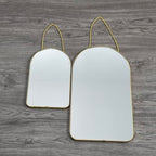 Arched Wall Mirror with Plastic Frame Arched Bathroom Mirror (Gold, 10.24" L x 6.5" W) - size: 10.2"L x 6.5"W