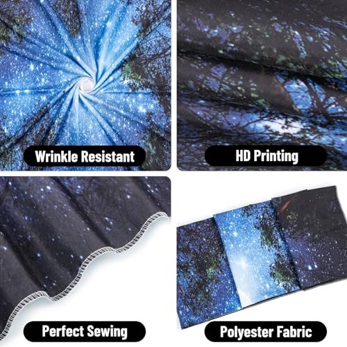 Apdidl Forest Galaxy Starry Tapestry for Bedroom Ceiling, Blue Space Night Starry Sky Moon Stars Tapestry Aesthetic, Tree Forest Milky Way Backdrop Wall Hanging for Dorm Living Room Decor (36" X 48") - color: Galaxy Forest Tapestry, size: 48"L x 36"W
