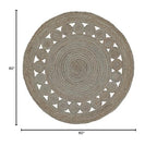 SAFAVIEH Area Rug 5' Round - Natural Fiber Collection - Grey, Handmade Jute, Boho Farmhouse Braided Design (NF364C) - color: Grey, size: 5' (Round)