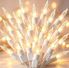 TIGOMOOV 50 Count Mini Clear White Christmas Lights-120V Plug-in End to End Connectable Incandescent String Lights,13FT White Wire -UL Certified Christmas Tree Lights for Indoor Outdoor Holiday Decor
