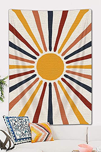 Bohemian Sun and Moon Vertical Tapestry, Vintage Abstract Rainbow Aesthetic Tapestry Wall Hanging for Bedroom, Retro 70s Mid Century Modern Art Tapestries Poster Blanket College Dorm Decor (30"X40") - color: Sun-1, size: 40"L x 30"W