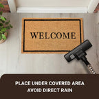 KANKUN Coco Coir Door Mat with Heavy Duty Backing, Welcome Doormat (17" x 30"), Doormat Entrance (Welcome2-2Pack) - color: Welcome2 - 2pack