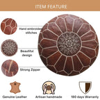 Set of 2 Amazing Moroccan Pouf Dark Brown Color,, Ottomans Poffes,Footstool poufs,100% Handmade Leather Poof Home Gifts, Wedding Gifts, Foot Stool,Ready to Magic Your Living Room!