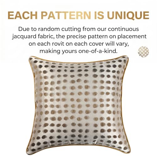 Gold Abstract Throw Pillow Covers 18x18 inch Set of 2 Jacquard Dot Pillow Cases Modern Decorative Cushion Covers for Sofa Couch Bed - color: Jacquard 7